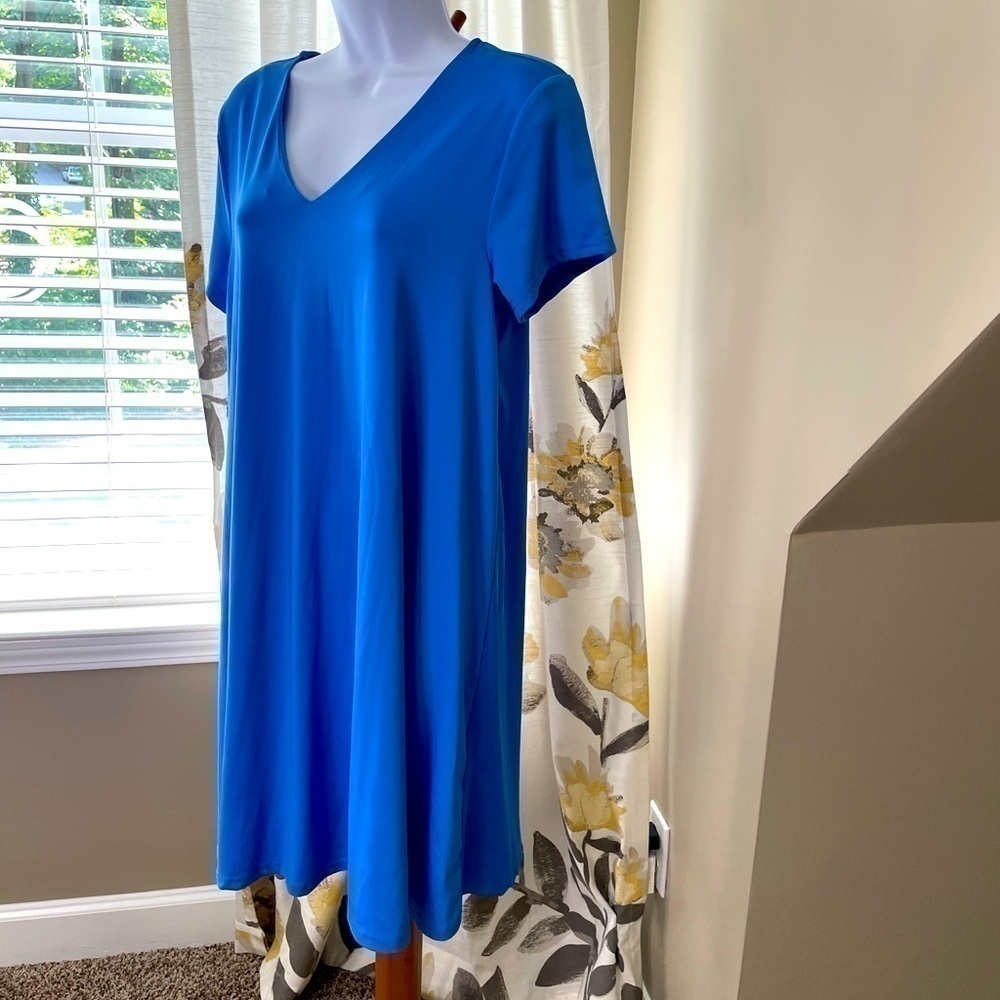 Nwt Buckhead Betties Blue Amara Knit Dress Size Medium Short Sleeves